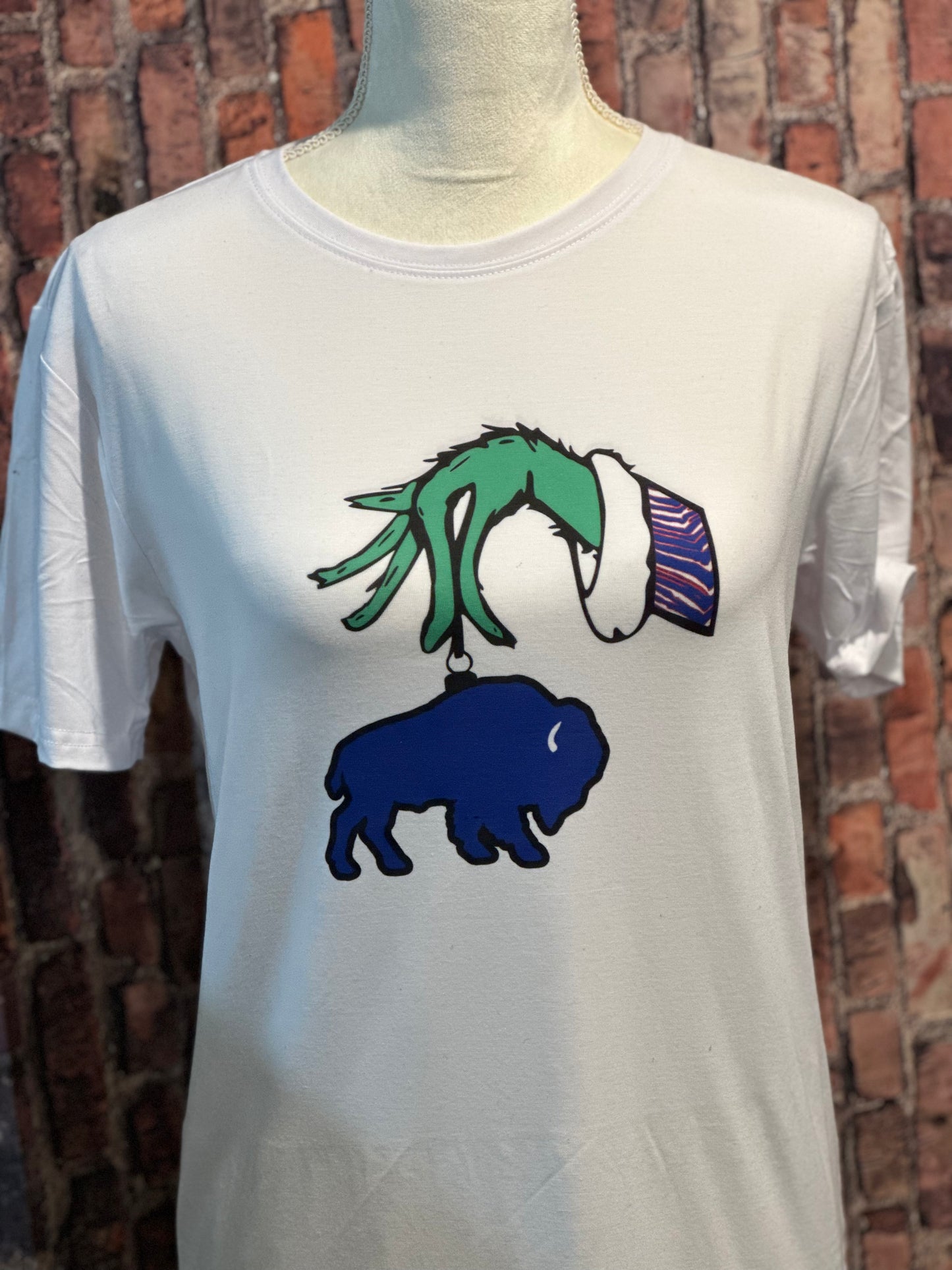 Grinch hand with Buffalo