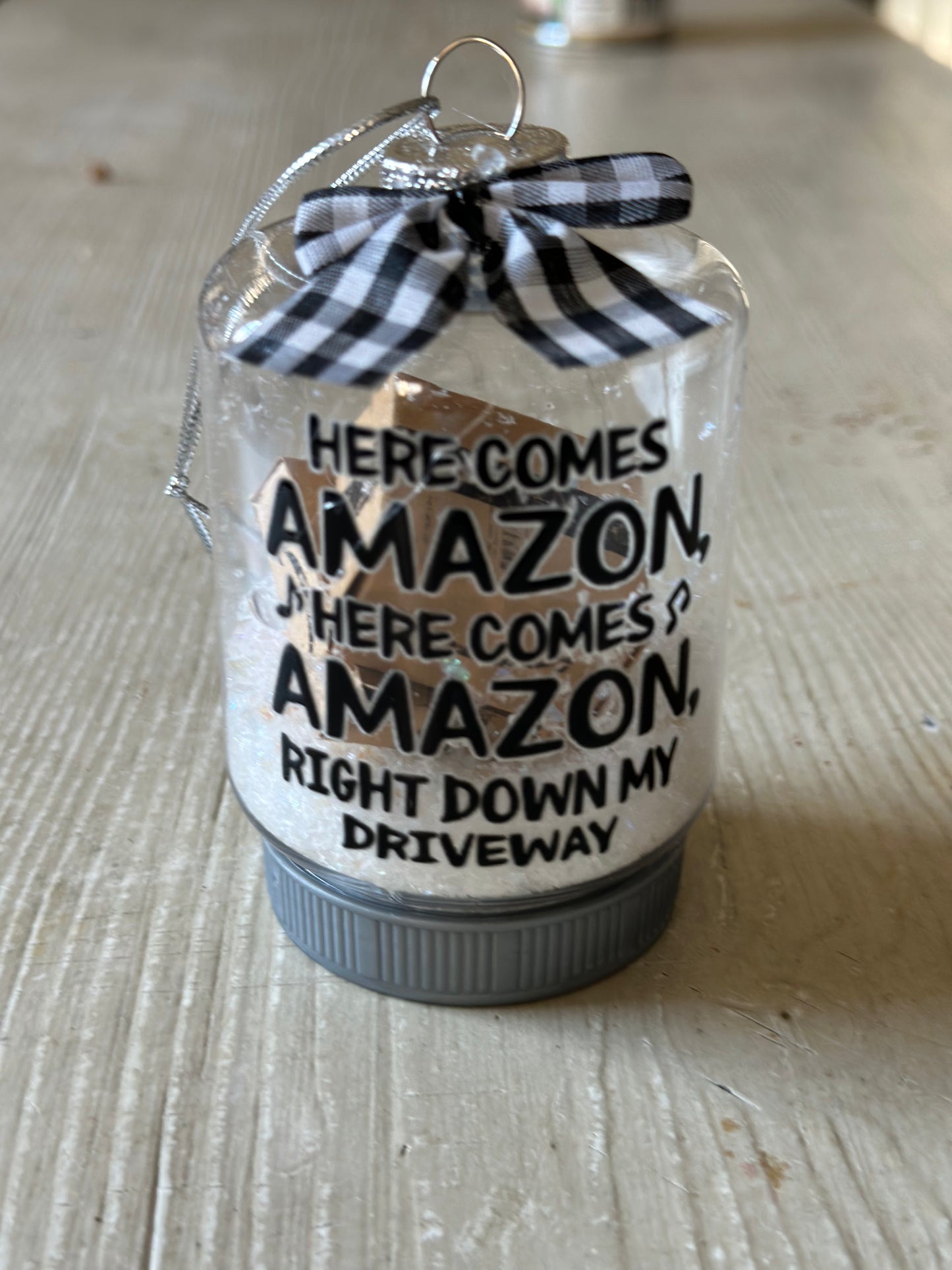 Here Comes Amazon ornaments
