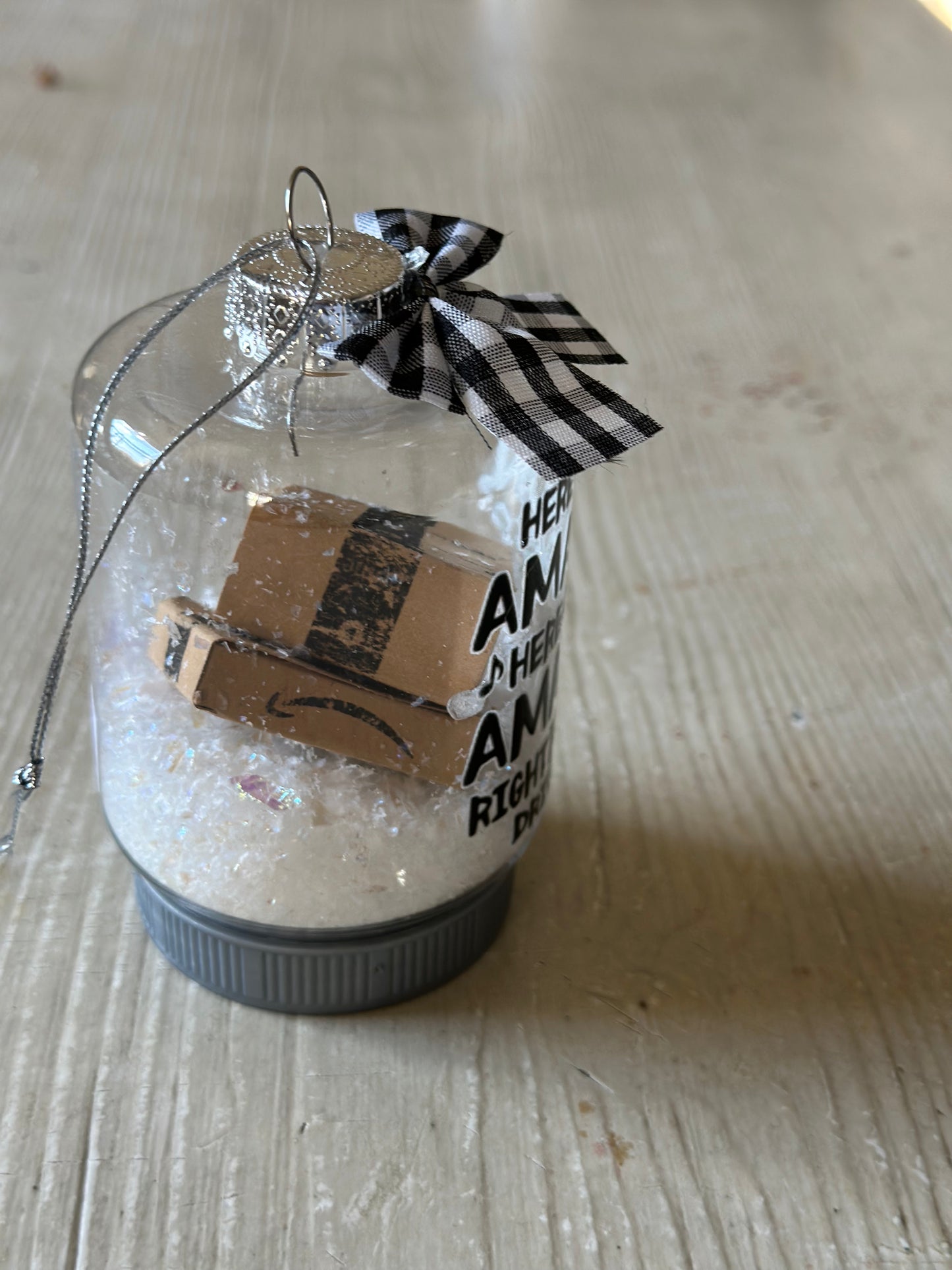 Here Comes Amazon ornaments