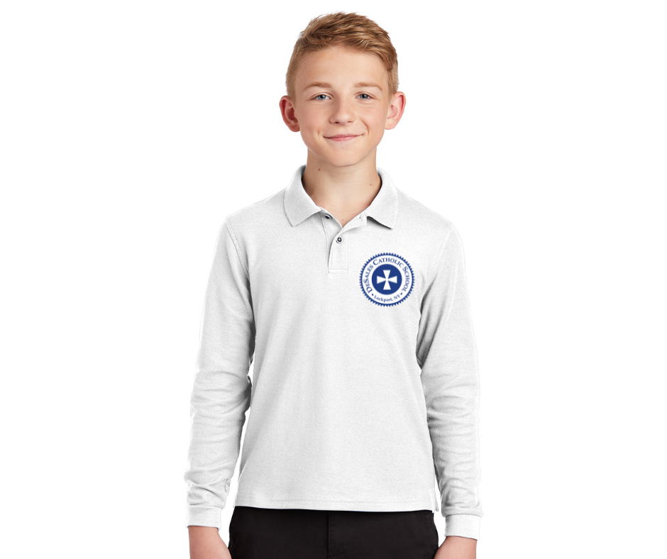 Youth Silk Touch Performance Polo Long Sleeve