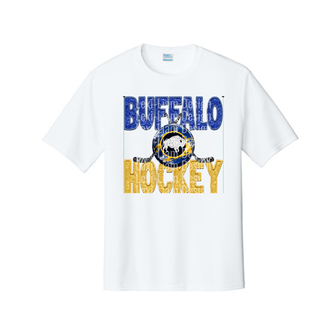 Faux Rhinestone Buffalo Hockey