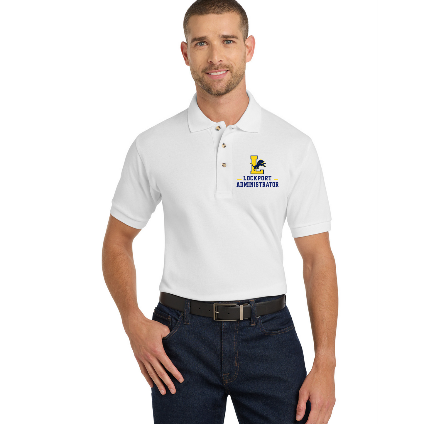 Lockport Admin Mens Cotton Polo