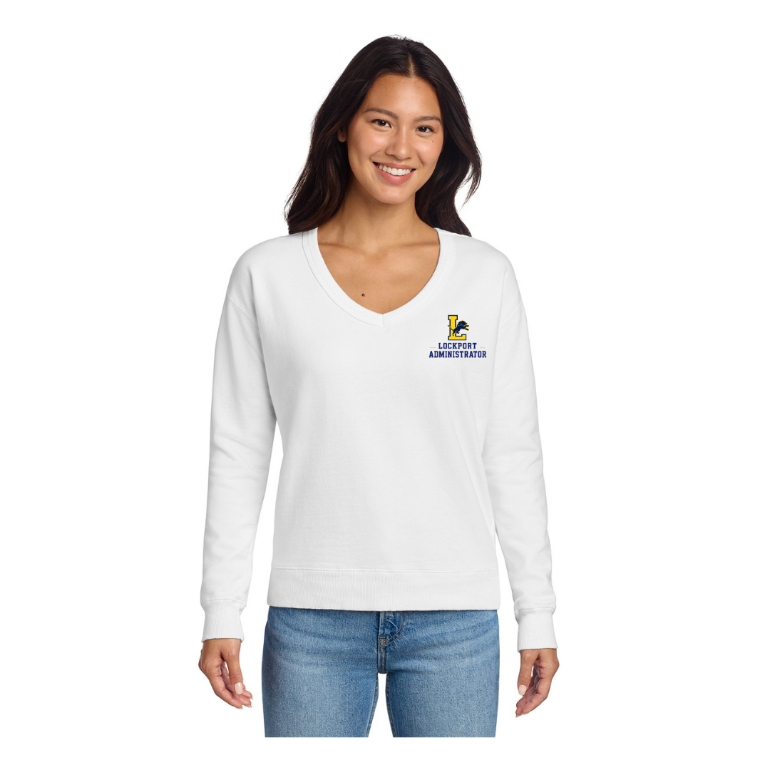 Lockport Admin Ladies vneck  Sweatshirt