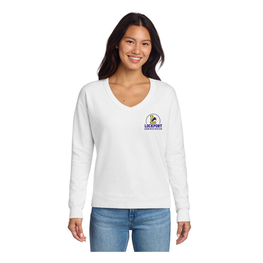 Lockport Admin Ladies vneck  Sweatshirt