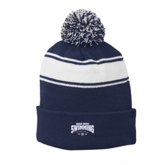 Striped Pom Beanie