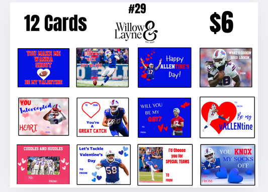 Buffalo Sports Themed Valentine’s Day Cards